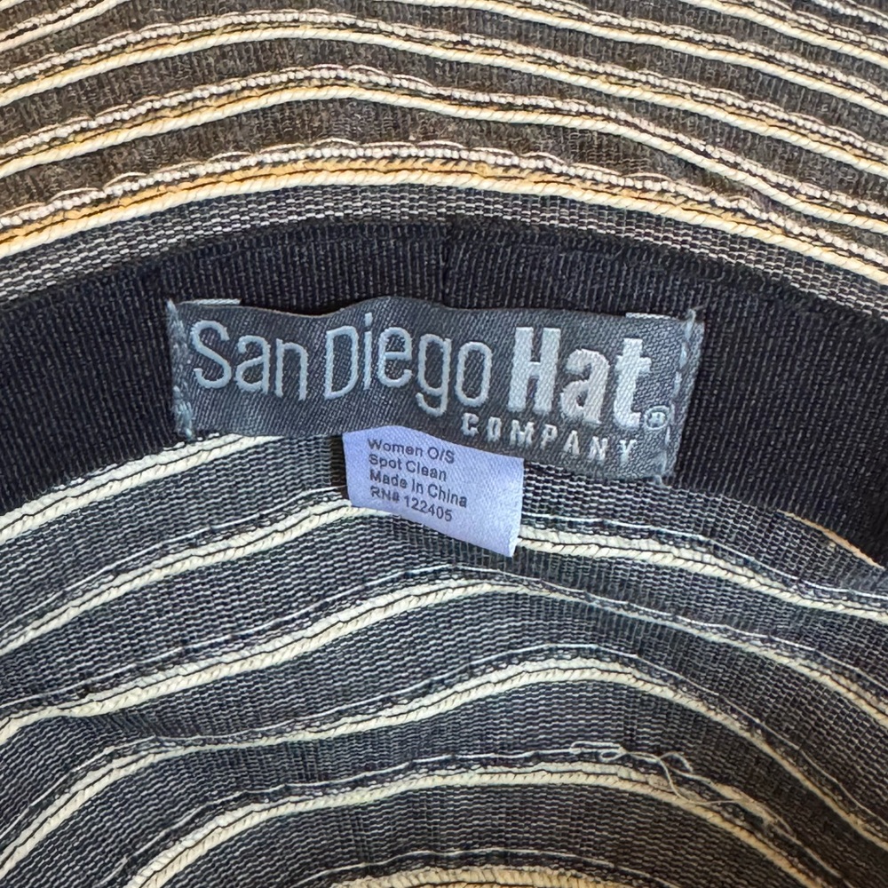 San Diego Hat Company Striped Wide Brim Hat with Bow - Picture 7 of 7